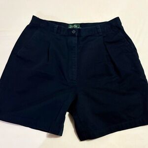 Lauren Ralph Lauren Women’s Dark Navy Golf Pleated Front Cotton Shorts
